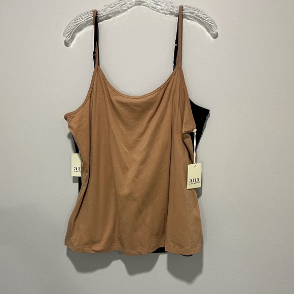 a.n.a 2 Tank Top Bundle, Black, Tan, Spaghetti Straps, Size XL - Picture 2 of 4